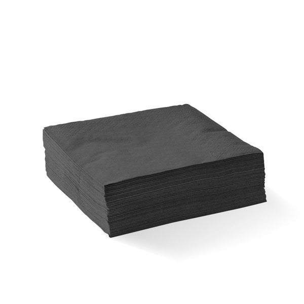 2-Ply Black Corner Embossed Cocktail BioNapkin (250)