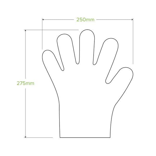 *COMPOSTABLE* BioPlastic Gloves - Medium (100) BioPak