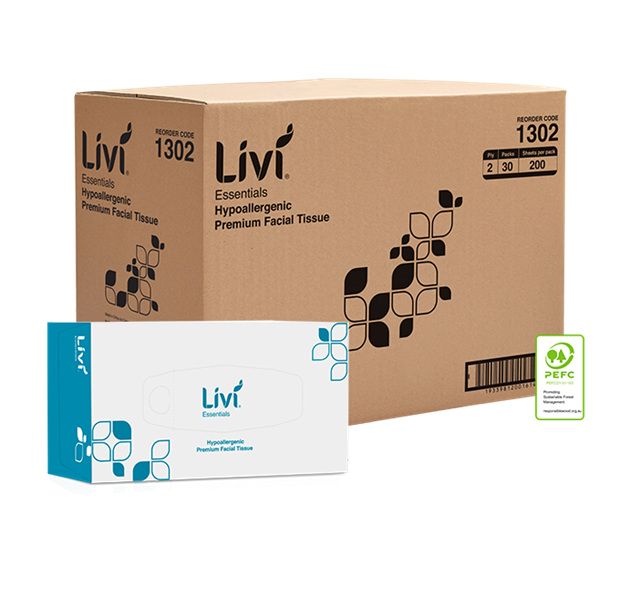 Facial Tissues 2 Ply (200 Sheets per box) Livi 1302