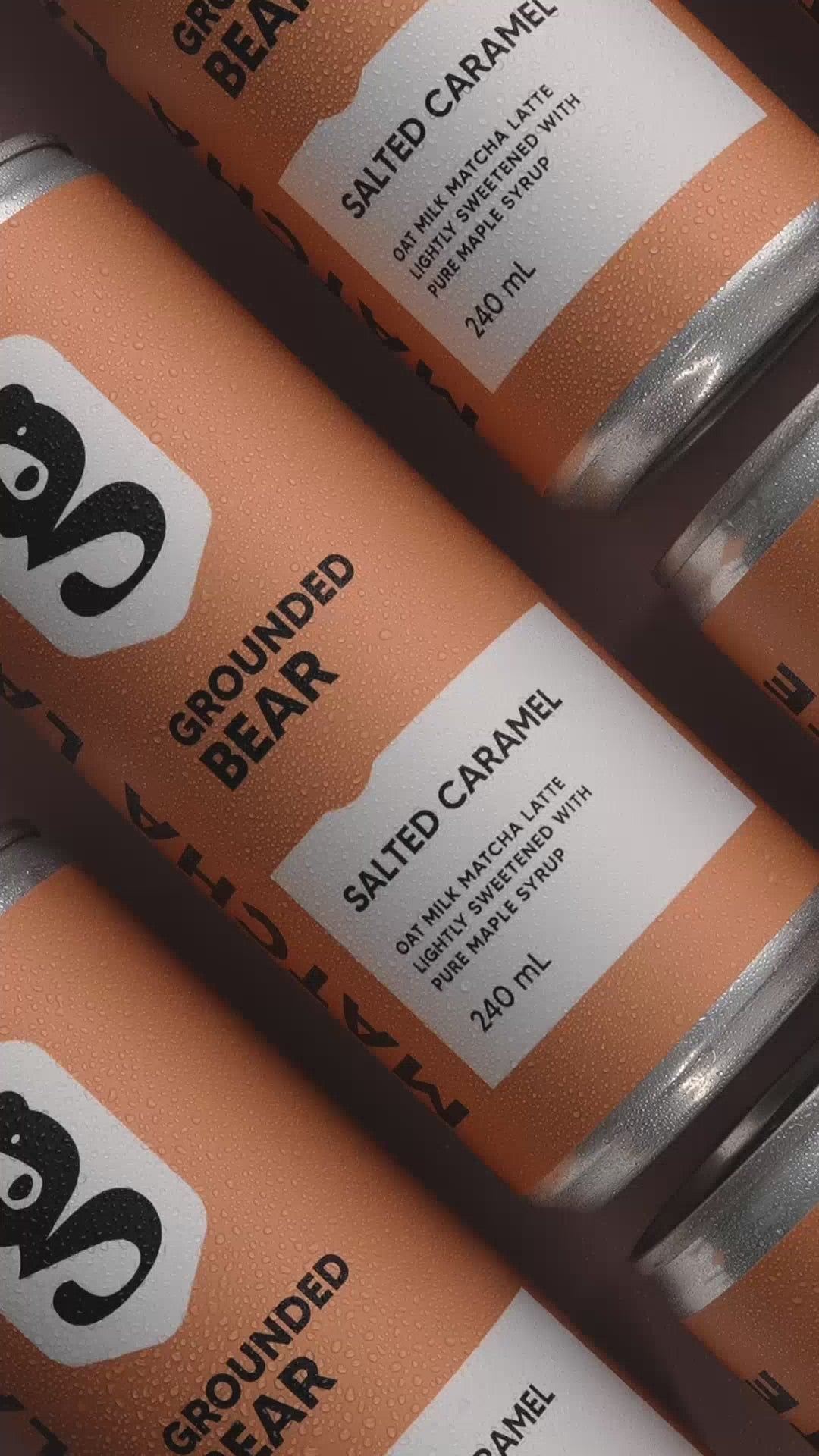 Grounded Bear SALTED CARAMEL Matcha Latte - 240ml can