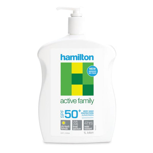 Hamilton Active Family Sunscreen SPF50+ 1L Pump Bottle