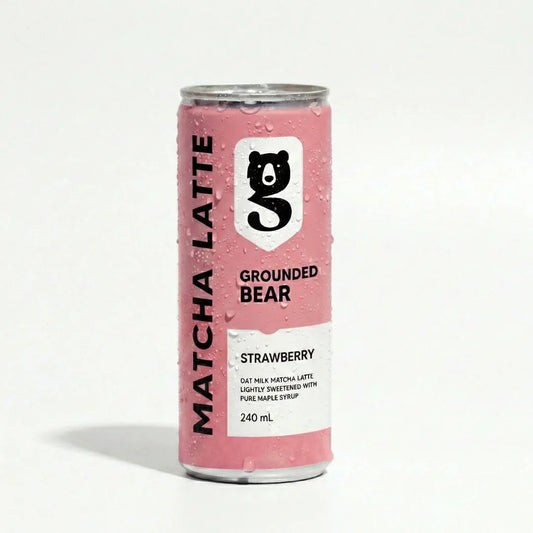 Grounded Bear STRAWBERRY Matcha Latte - 240ml can