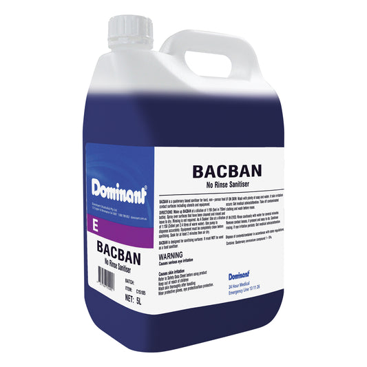 Sanitiser No Rinse Concentrate 5L 'Bacban'