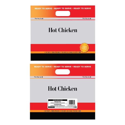 Clear Polypropylene Bags - Printed "Hot Chicken" (500)