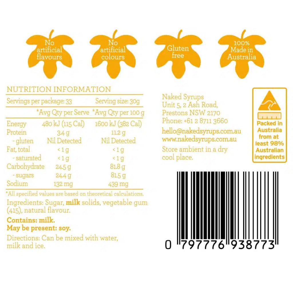 Frappe Powder (GF) 1kg Naked Syrups