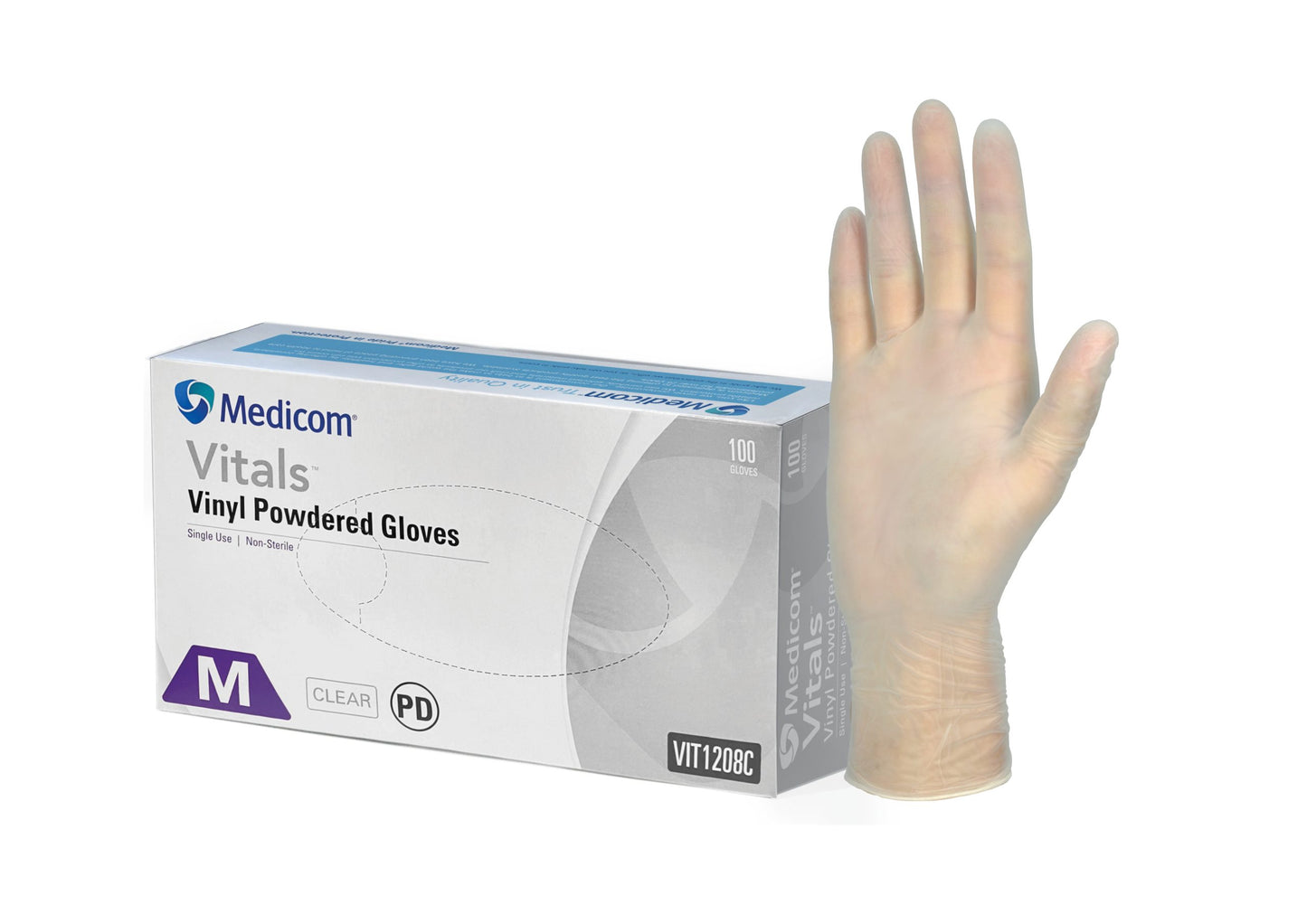 Gloves Vinyl Clear Powdered - Medium (100) Medicom