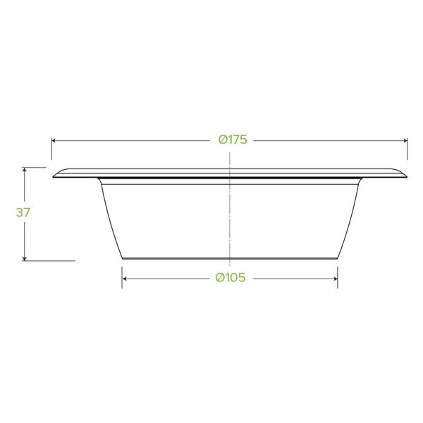 Round BioCane Bowl 470ml / 16oz - White (125)