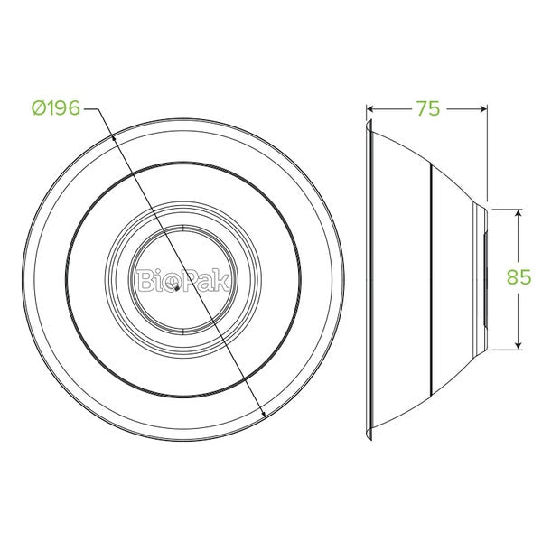 Bowl Takeaway 40oz BioCane - Natural