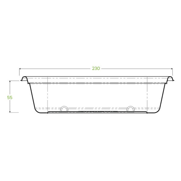 Rectangle BioCane Base 1000ml - White (50)