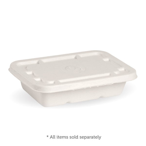 500ml & 600ml White Plant Fibre Takeaway Lid (125)