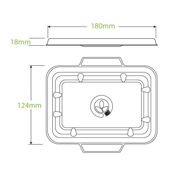 500ml & 600ml White Plant Fibre Takeaway Lid (125)