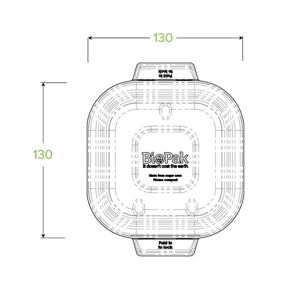 Square BioCane Lid - White (50)