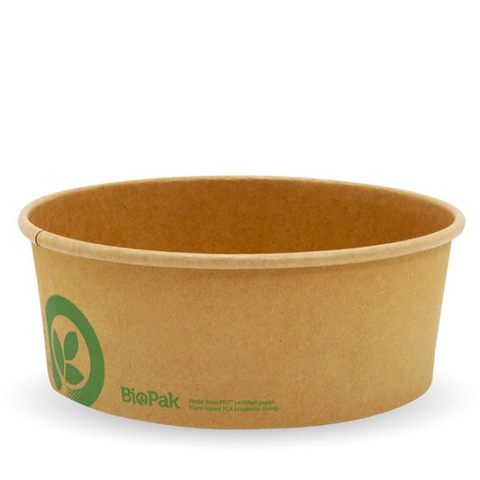 1,300ml (1.3L) Paper BioBowl Kraft (50)