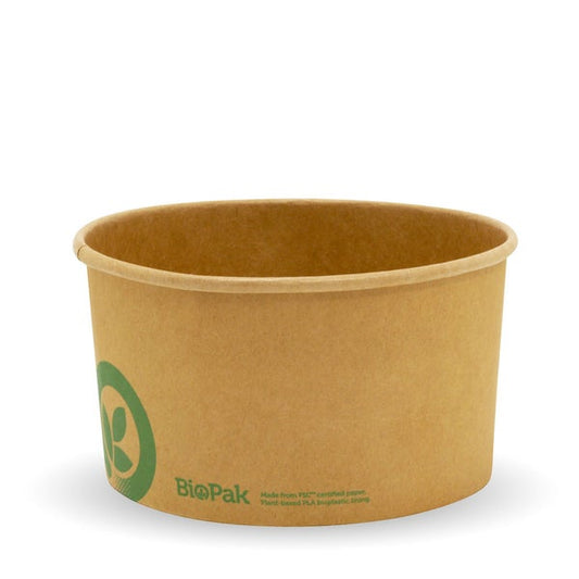 1,000ml Wide Paper BioBowl - Kraft (50)