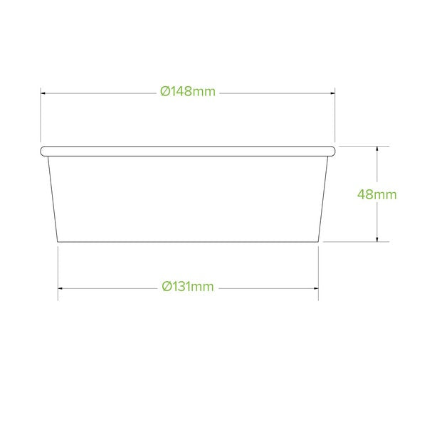 500ml Wide Paper BioBowl - Kraft (50)