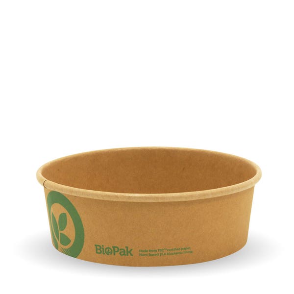 500ml Wide Paper BioBowl - Kraft (50)