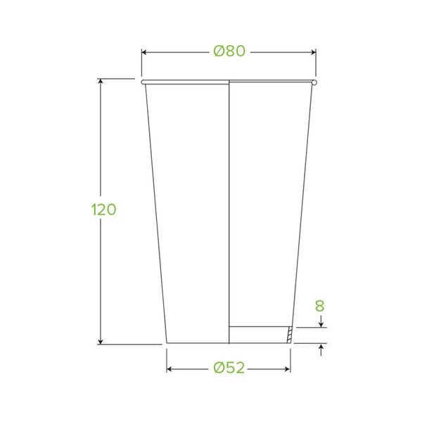 Hot Cup 12oz (80mm) Single Wall White (50)