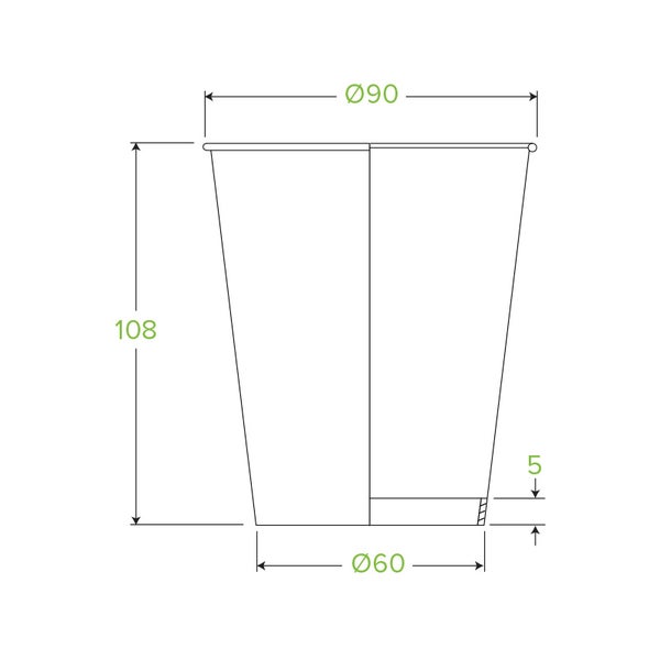 Hot Cup 12oz (90mm) Single Wall - Plain White (50)