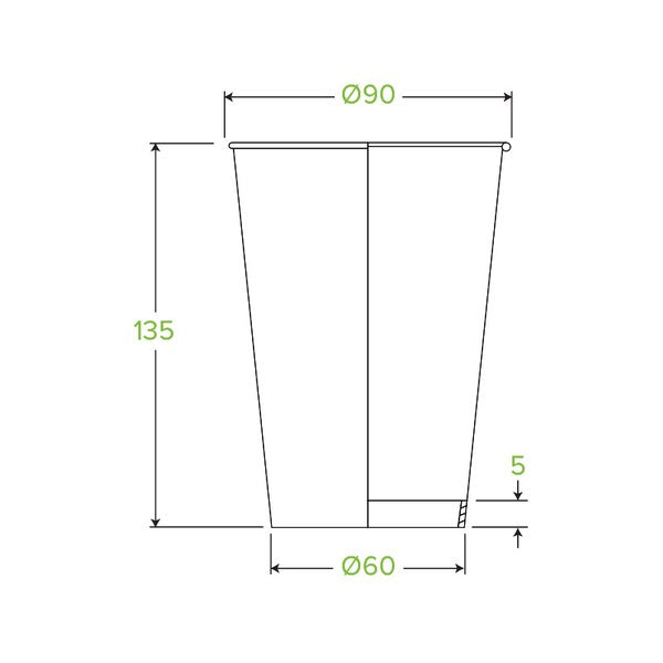 510ml / 16oz (90mm) Single Wall Leaf (50)