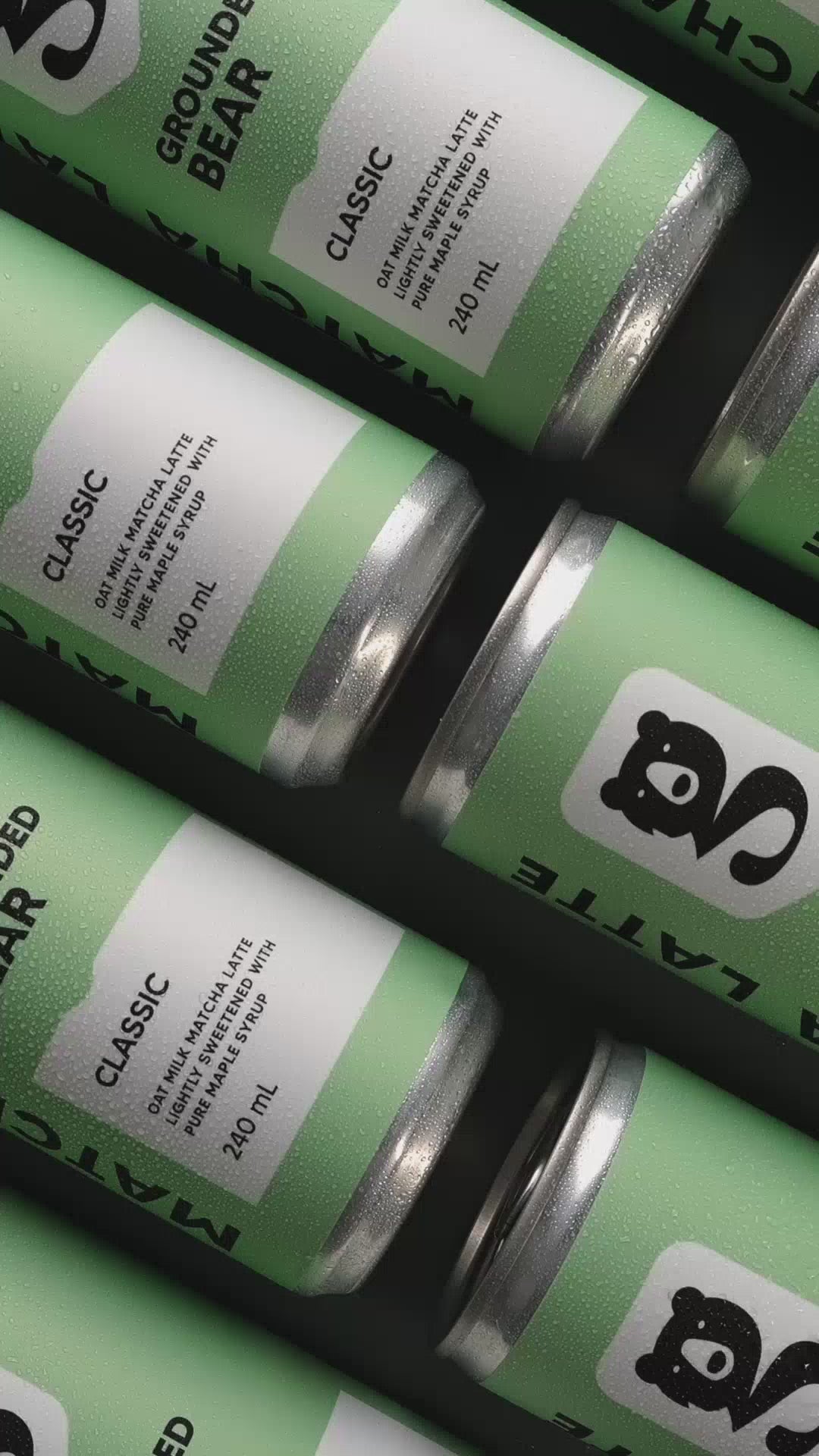 Grounded Bear CLASSIC Matcha Latte - 240ml can