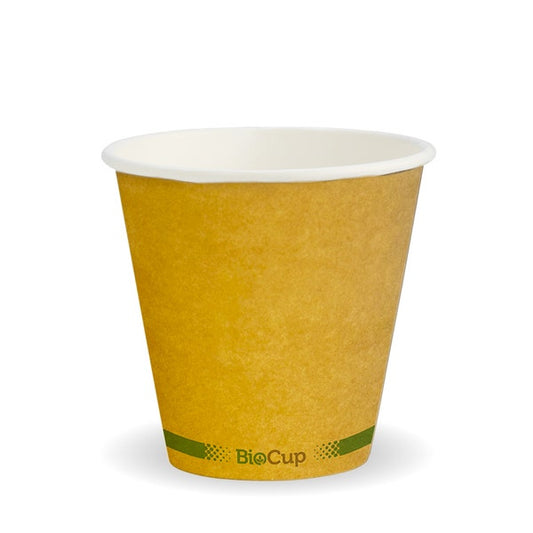 280ml / 8oz (90mm) Single Wall BioCup - Kraft GS (50)