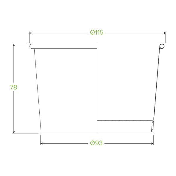 Paper BioBowl 550ml (16oz) White (25)