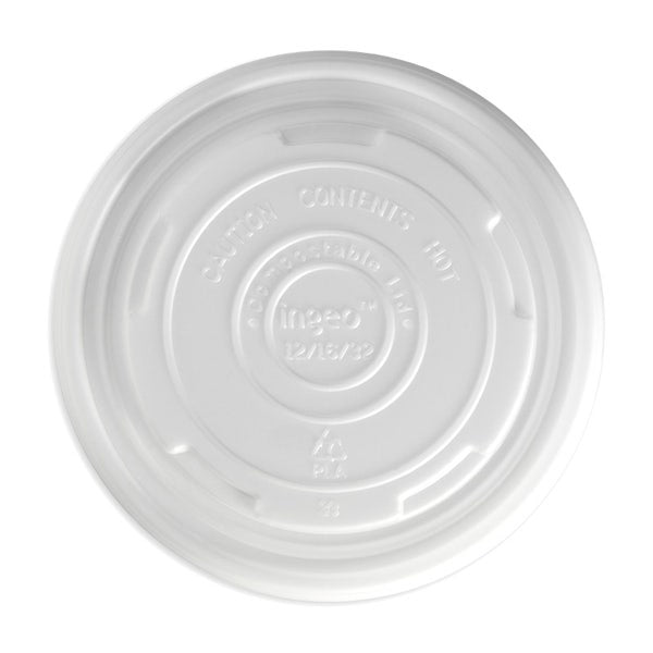 Flat Lid to suit Paper BioBowl (12-32oz) PLA (50)