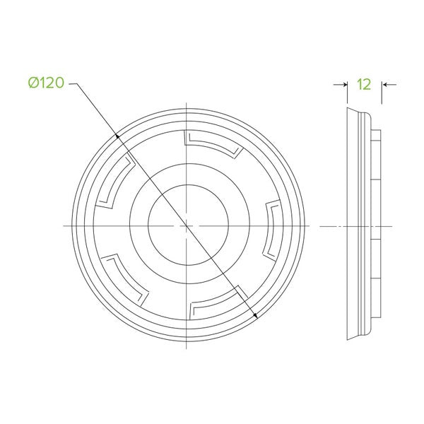 Flat Lid to suit Paper BioBowl (12-32oz) PLA (50)
