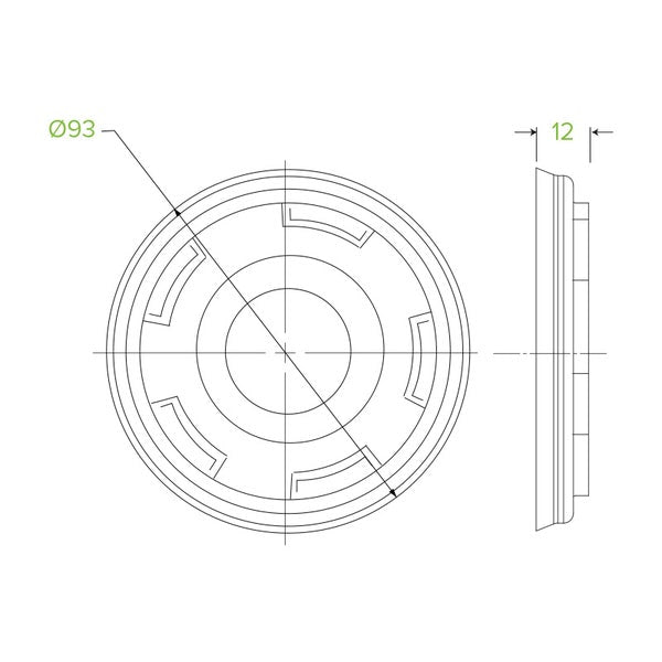 Flat Lid to suit Paper BioBowl (8oz) PLA (50)