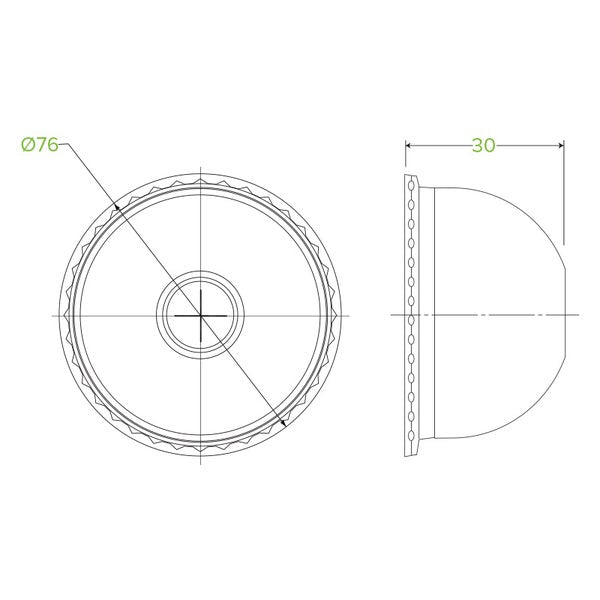 76mm Clear Dome Lid - X-Slot (50)