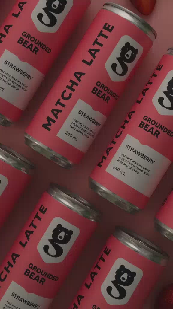 Grounded Bear STRAWBERRY Matcha Latte - 240ml can