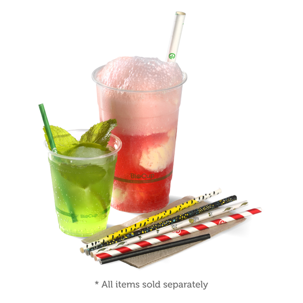 Regular Straw 6x197mm Red Sripe (250) BioPak