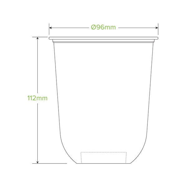 Cold Cup (96mm) 500ml Tumbler - PLA Clear (50) Q-500