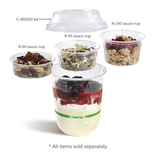 Sauce Cup  90ml - PLA Clear (50) R-90 *USE 76MM LIDS*