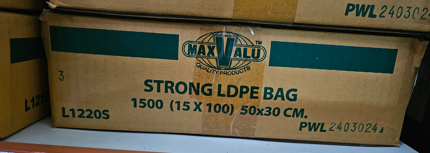 Strong LDPE Bags 50x30cm (100) MaxValu L1220S